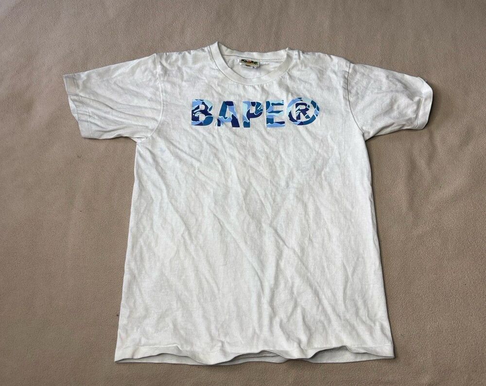 Bape Ape Shall Never Kill Ape Shirt Blue Camo Size S